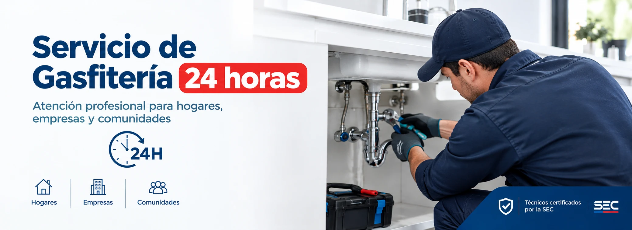 Servicio de gasfitería 24 horas para hogares, empresas y comunidades